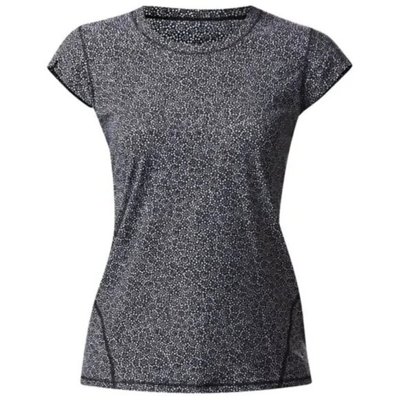 Lululemon Sunaway Runaway Freckle Flower Black White Short Sleeve Tee - Picture 3 of 6